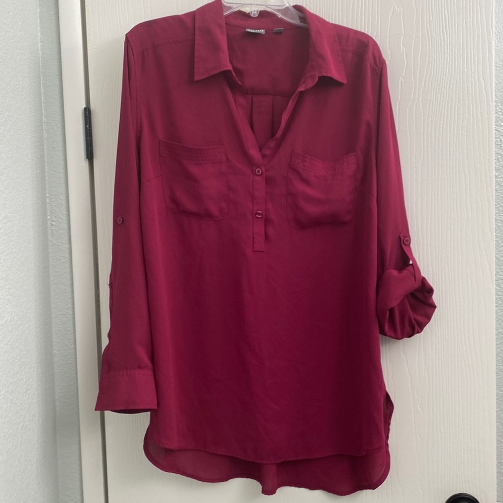 (3/$25) New York & Co- Pink tunic blouse